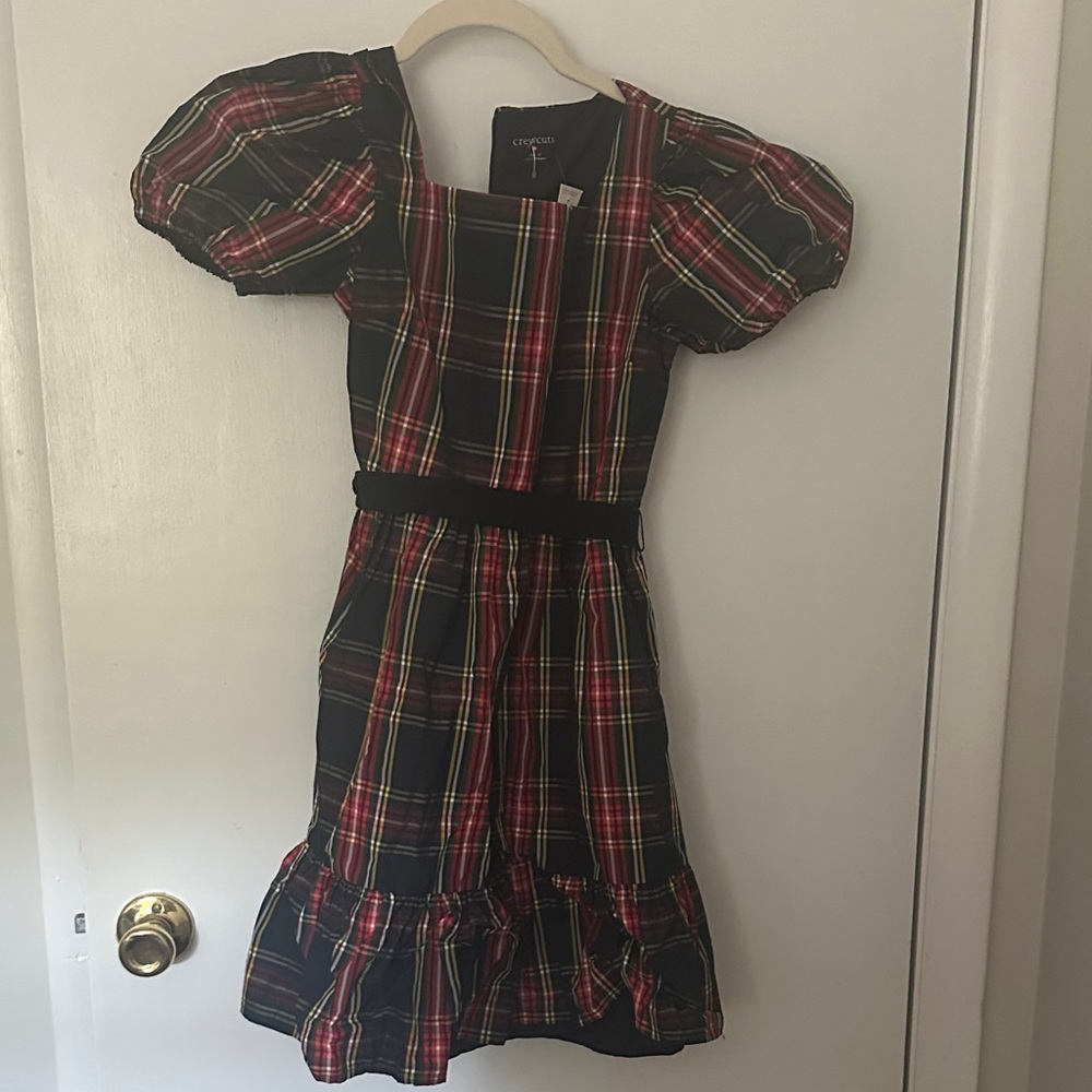 J. Crew Crewcuts Multicolor Tartan Plaid Dress with Puff Sleeves